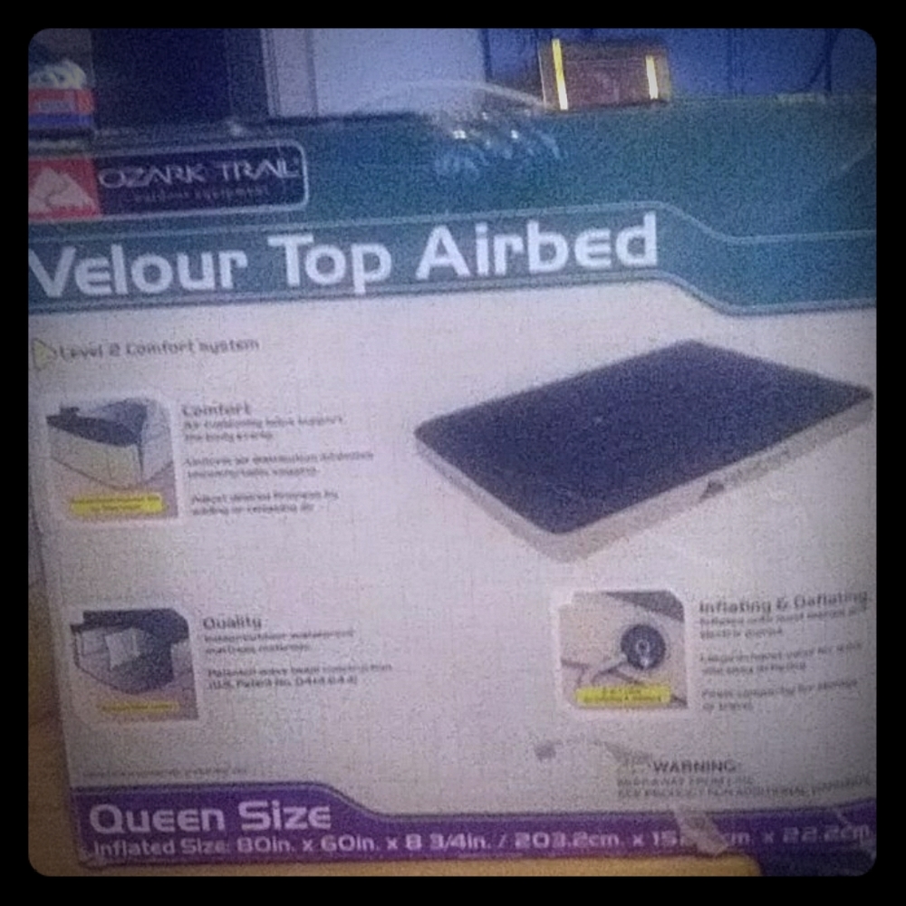 Queen Size Velour Top Airbed Brand New Opened Box